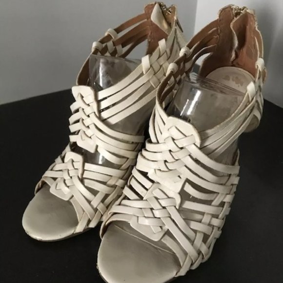 Tory Burch Shoes - Tory Burch Tevray Woven Wedges, white leather